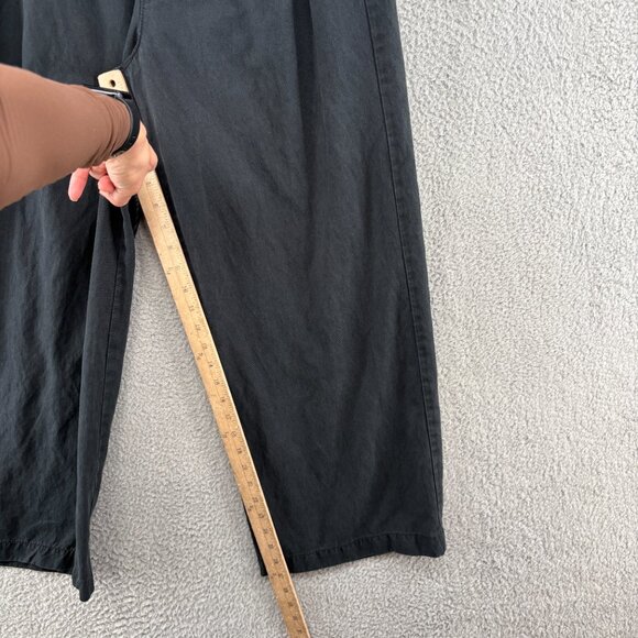 Madewell The Petite Harlow Wide-Leg Pant in Black Linen Blend - Picture 9 of 14